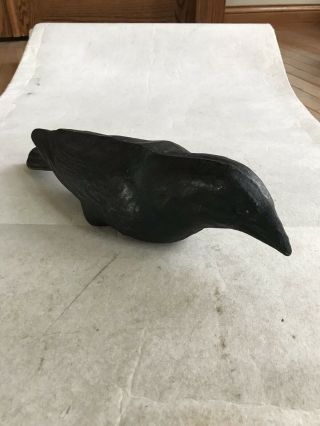 Vintage Crow Decoy Paper Mache 16 " Hunting All Black