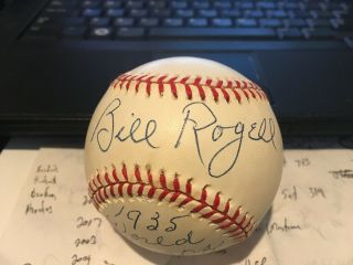 Bill Rogell 1935 Detroit Tigers Autographed Signed Oal Baseball Deceased 2003