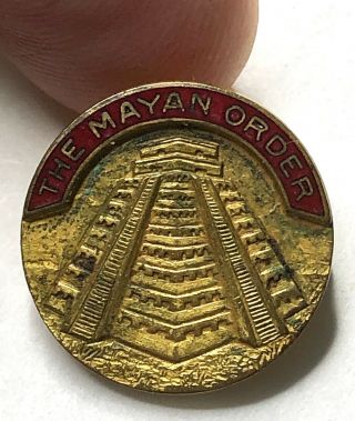 Vtg The Mayan Order 5/8 " Pin Fraternal Order Pin Bx11