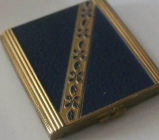Vintage Compact Vanity Case Gold Tone And Enamel