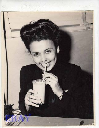 Lena Horne Drinks W/a Straw Vintage Photo