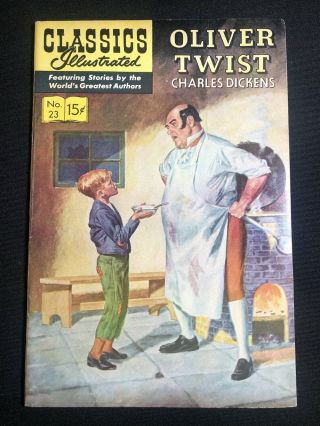 Vintage Classics Illustrated Pulp Comic Book,  No.  23,  Oliver Twist,  Dickens 1945