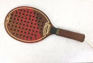 Vintage Marcraft Autograph Paddle Tennis Racquet Wood Paddleball Platform