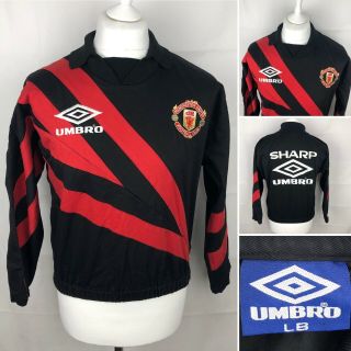 Manchester United Pullover Training To Size Large Boys Umbro Vintage Retro 90’s