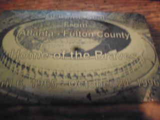 Atlanta Braves Fulton County Stadium Seat Plaque