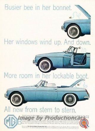 1963 Mg Mgb B Advertisement Print Art Car Ad J784