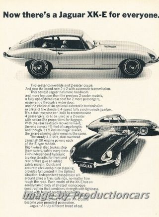 1966 Jaguar Xke Xk - E - Advertisement Print Art Car Ad J719