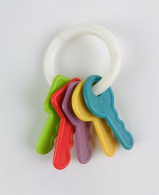 The First Years 1975 Shaped 1 - 5 Vintage Keys - Rattle Teething Baby Toddler Toy