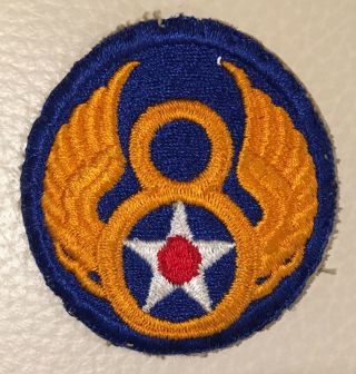 Vintage Wwii 4th Army Air Force Patch Star Wings Blue Yellow Military Ww2
