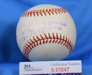 Frank Howard Jsa Hand Signed American League Autograph Baseball