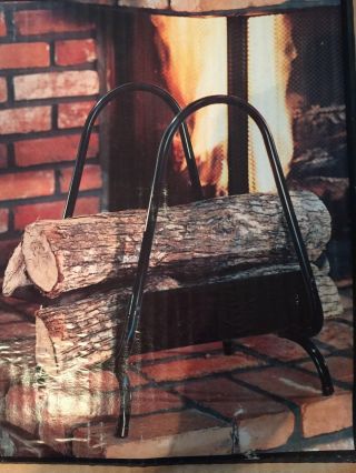 Vtg Fireside Log Holder By Christen Holds 6 - 10 Logs Fits On 12 " Hearth - Nos