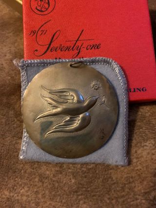 Vtg Sterling Silver 1971 Towle Partridge Pear Tree Christmas Ornament - 18.  5g