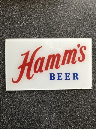 Vintage Hamm’s Beer Reverse Paint Glass Sign Hamms