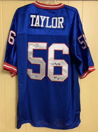 Lawrence Taylor Signed Blue Mitchell & Ness York Giants Jersey Size 52 Sgc
