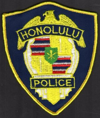 Honolulu Hawaii Police Shoulder Patch Vintage / Cheese Cloth Back