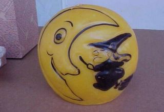 Vintage Unlit Penn Witch In Moon Halloween Candle