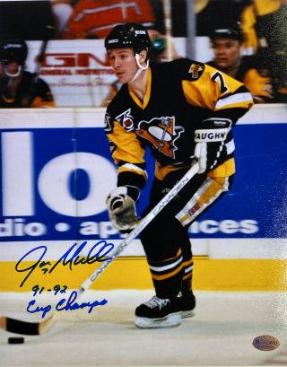 Joe Mullen Signed Pittsburgh Penguins 8x10 Photo - Mario Lemieux Foundation