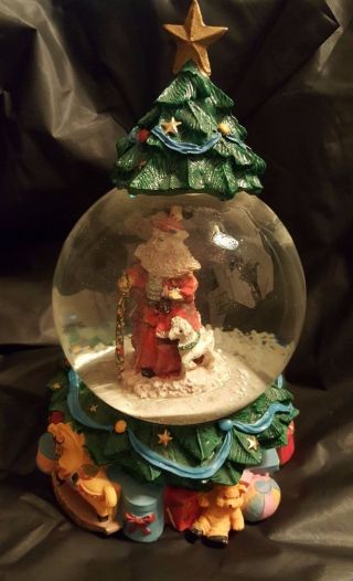 Vintage Old St Nicholas Christmas Musical 9 " Water Globe