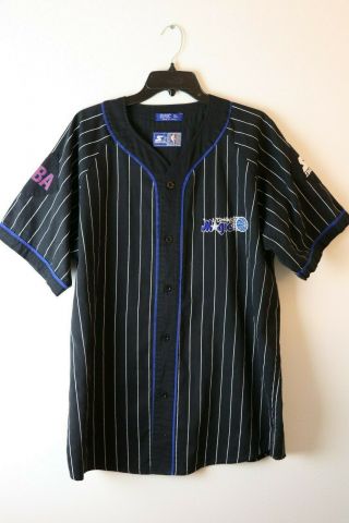 Vintage Orlando Magic Starter Jersey Shirt Short Sleeve Black Basketball Xl