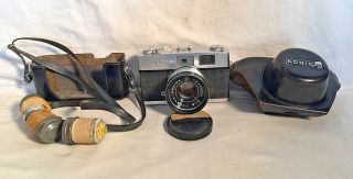 Vintage 35mm Film Camera Konica Auto S2 Rangefinder Hexaon 45mm F/1.  8 Lens