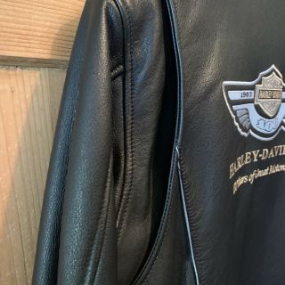 HARLEY DAVIDSON 100TH Year Anniversary Leather Jacket Sz S W EUC 2