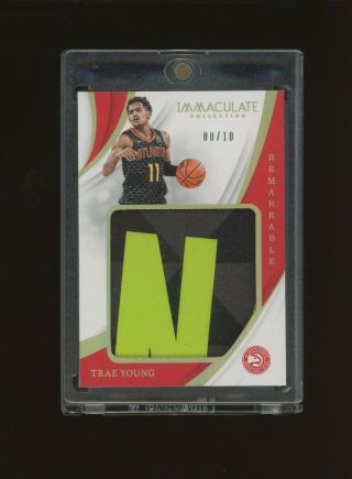 2018 - 19 Immaculate Remarkable Trae Young Hawks Rc 3 - Color Patch 8/10