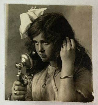 Role Play In The Photobooth,  Telephone Girl,  Vintage Photo Snapshot