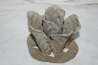 Pat Pend Vintage Brass Flower Frog Cabbage Rose Sculpture 3