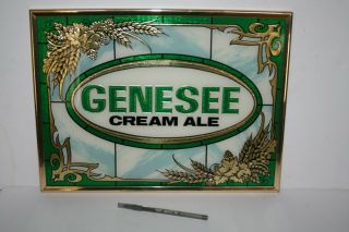Genesee Cream Ale Vintage Framed Bar Sign 16 1/4 " X 12 1/4 " By Glassworks Beer