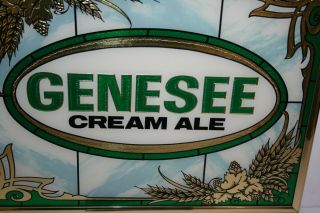 Genesee Cream Ale Vintage Framed Bar Sign 16 1/4 