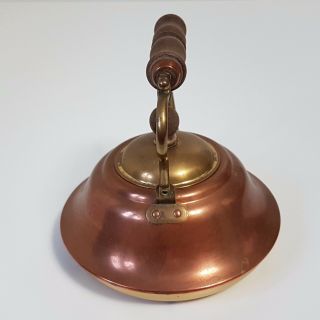 Vintage Brass and Copper Kettle with Wooden Handle 3