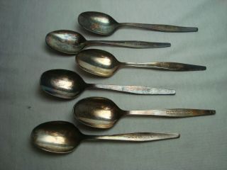 Olympic Airways Set Of 6 Vintage Silver Plated Tea Spoons Christofle 3