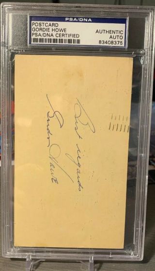 Gordie Howe Psa Dna Autograph Index Cut Hand Signed Authentic