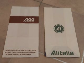 2x Alitalia Onboard Plane Italy Airline Air Sick Sickness Waste Bags