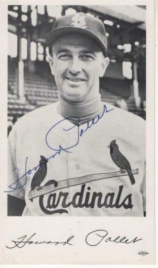 Howard Pollet St.  Louis Cardinals Signed 3x5 Post Card W/coa