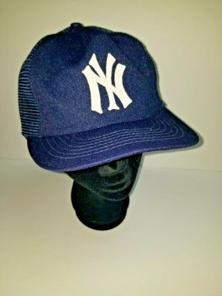 Vtg 70s 80s York Yankees Mesh Trucker Snapback Hat Cap Ny Usa Made