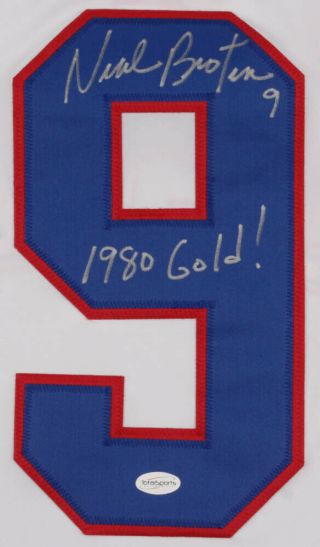 Neal Broten Signed Team USA Jersey Inscribed 