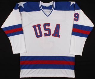 Neal Broten Signed Team USA Jersey Inscribed 