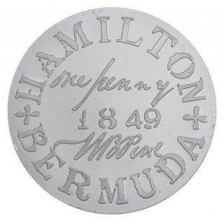 Sterling Silver Vintage Bermuda Stamp Pattern 925 - 14.  2 Grams Round/artbar 760