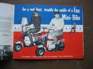 Vintage 1960 ' s 70 ' s Fox Mini - Bikes Sales Brochure Motorcycle/Karts/Snowmobile 3