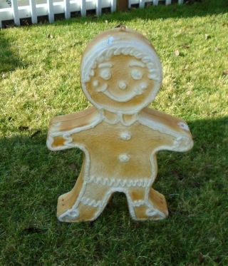 Vintage Gingerbread Man/woman Blow Mold Union Products 24 " Double Sided