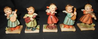 5 Vintage Napco Ceramic Angels W.  Musical Instruments - C4012