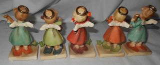 5 Vintage Napco Ceramic Angels w.  Musical Instruments - C4012 2
