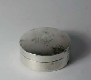 Vintage Sterling Silver Round Engraved Sugar Box With English Hallmarks