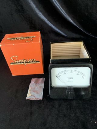 Vintage Simpson Rectangle Model 59 Ac Amp Panel Meter Ammeter 0 - 250 Vac