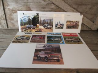 Vintage 1966 - 1991 Ford Bronco Sales Brochures Catalogs