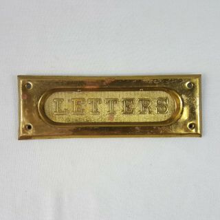 Vintage Solid Brass Letters Mail Delivery Slot Door Hardware Spring Hinged Door