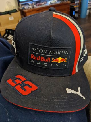 Max Verstappen Red Bull Racing Aston Martin F1 Snap Closure Flat Brim Hat Cap