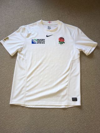 Vintage England Rugby Shirt Jersey World Cup 2011 Nike Size M