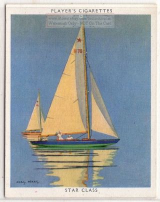 " Lady Betty " International Star Class Racing Yacht Sailboat 1930s Ad Trade Card